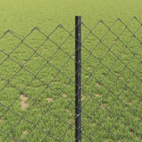 Recinzione a catena da esterno con palo 10 x 1 m Grigio Rete