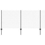 Recinzione a catena da esterno con palo 10 x 1 m Grigio Rete