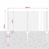 Recinzione a maglie con palo 25 x 0,6 m Grigio Rete