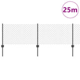 Recinzione a maglie metalliche con palo 25 x 0,6 m (P x H)