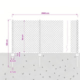 Recinzione a catena da esterno con palo 25 x 0,8 m Grigio Rete