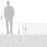 Recinzione a catena da esterno con palo 25 x 0,6 m Grigio Rete