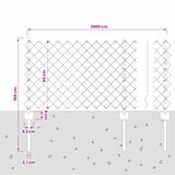 Recinzione a catena da esterno con palo 25 x 0,6 m Grigio Rete