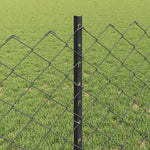 Recinzione con pali. Grigio 0.8 x 25 m Acciaio
