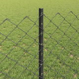 Recinzione a catena da esterno con palo 25 x 0,8 m Grigio Rete