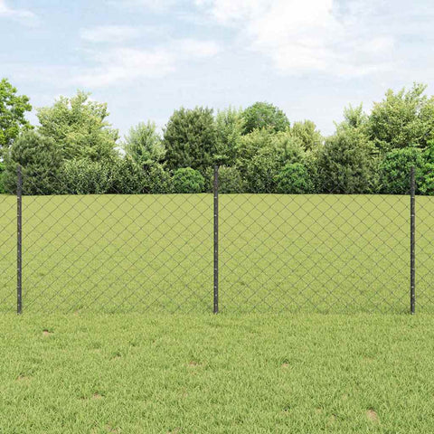 Recinzione con pali. Grigio 0.8 x 25 m Acciaio