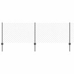Recinzione con pali. Grigio 0.8 x 25 m Acciaio