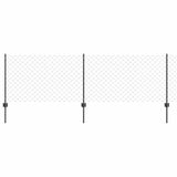 Recinzione con pali. Grigio 0.8 x 25 m Acciaio