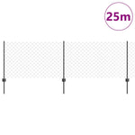 Recinzione con pali. Grigio 0.8 x 25 m Acciaio