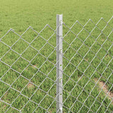 Recinzione a maglie metalliche con palo 10 x 0,4 m Argento Rete