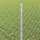 Recinzione a maglie metalliche con palo 10 x 0,6 m Argento Rete