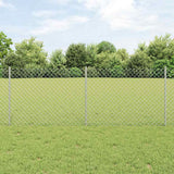 Recinzione a maglie metalliche con palo 10 x 0,8 m Argento Rete