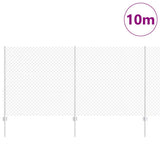 Recinzione a maglie con palo 10 x 1,2 m Acciaio zincato Argento