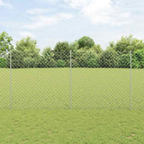 Recinzione a maglie metalliche con palo 10 x 1,5 m Argento Rete