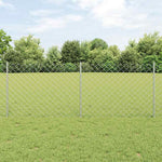 Recinzione con pali. Argento 0.8 x 25 m Acciaio