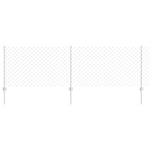 Recinzione con pali. Argento 0.8 x 25 m Acciaio
