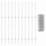 Recinzione a maglie con palo 25 x 0,8 m Acciaio zincato Argento