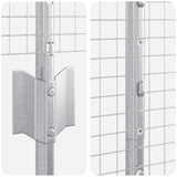 Recinzione con pali. Argento 1.2 x 10 m Acciaio