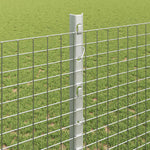 Recinzione con pali. Argento 1.2 x 10 m Acciaio