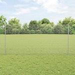 Recinzione con pali. Argento 1.2 x 10 m Acciaio