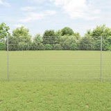 Recinzione con pali. Argento 1.2 x 10 m Acciaio