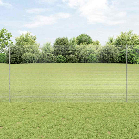 Recinzione con pali. Argento 1.2 x 10 m Acciaio