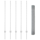 Recinzione con pali. Argento 1.2 x 10 m Acciaio