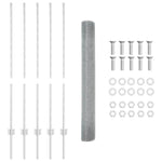 Recinzione con pali. Argento 1.2 x 10 m Acciaio