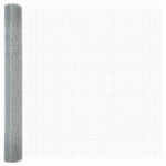 Recinzione con pali. Argento 1.2 x 10 m Acciaio