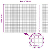 Recinzione con Posto Argento 0,4 x 25 m Acciaio