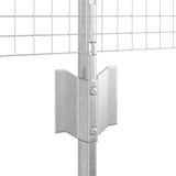 Recinzione con pali. Argento 0.8 x 25 m Acciaio