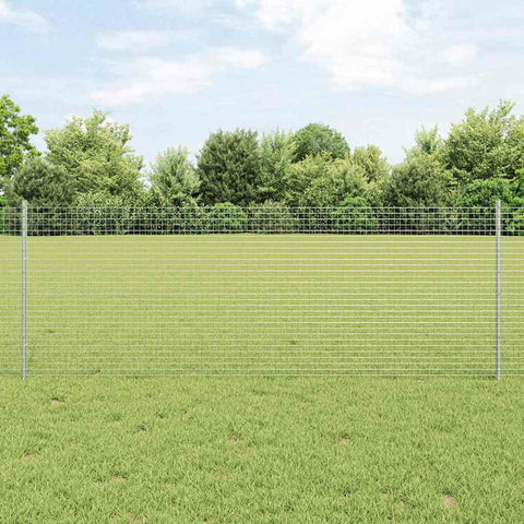 Recinzione con pali. Argento 0.8 x 25 m Acciaio