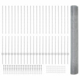 Recinzione in rete saldata con palo 50 x 1,2 m Argento Rete
