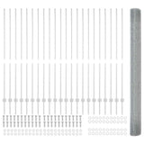 Recinzione con pali. Argento 1.5 x 50 m Acciaio