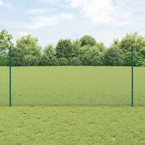 Recinzione con pali. Verde 1.2 x 10 m Acciaio