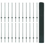 Recinzione con pali. Verde 1 x 50 m Acciaio