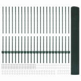 Recinzione con pali. Verde 1 x 50 m Acciaio