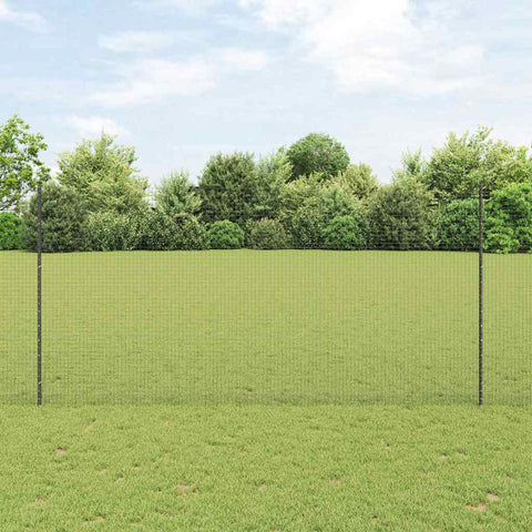 Recinzione con pali. Grigio 1.5 x 25 m Acciaio