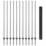 Recinzione con pali. Grigio 1.5 x 25 m Acciaio