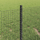 Recinzione con Posto Grigio 0,4 x 50 m Acciaio e PVC