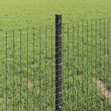 Recinzione con Posto Grigio 0,4 x 50 m Acciaio e PVC