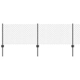 Recinzione con Posto Grigio 0,4 x 50 m Acciaio e PVC