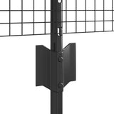 Recinzione con Posto Grigio 0,4 x 50 m Acciaio e PVC