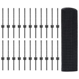 Recinzione con Posto Grigio 0,4 x 50 m Acciaio e PVC