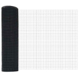 Recinzione con Posto Grigio 0,4 x 50 m Acciaio e PVC