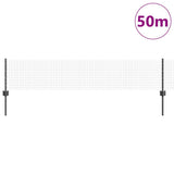 Recinzione con Posto Grigio 0,4 x 50 m Acciaio e PVC