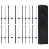 Recinzione con pali. Grigio 0.6 x 50 m Acciaio