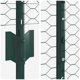 Recinzione con pali. Verde 1.2 x 25 m Acciaio