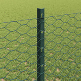 Recinzione con pali. Verde 1.2 x 25 m Acciaio