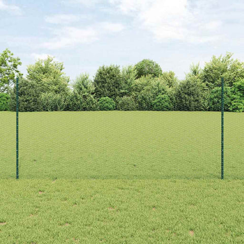 Recinzione con pali. Verde 1.2 x 25 m Acciaio